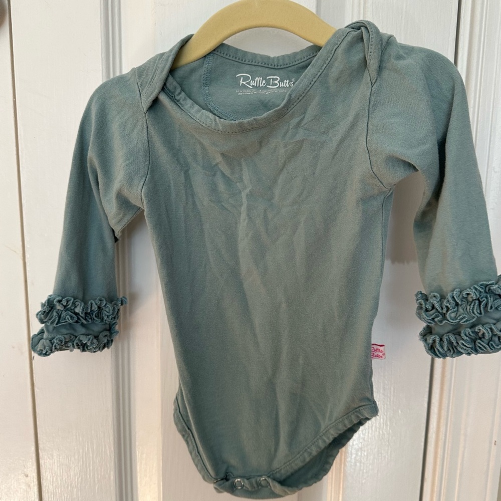 Ruffle Butts Blue Onesie